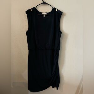 Banana Republic Black knee length  Dress with Gold Accents Minimalist XL